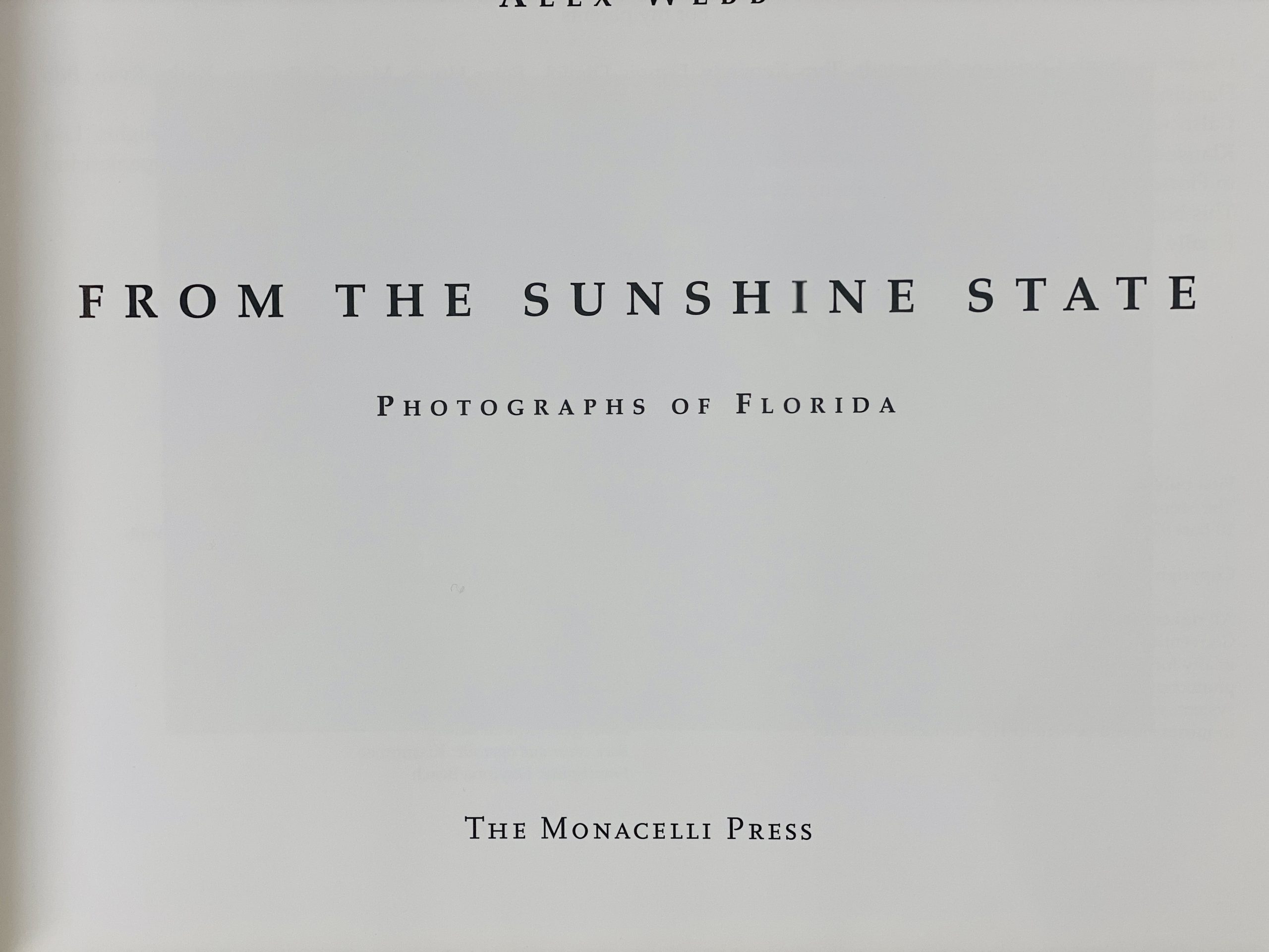 Fom the Sunshine State - Alex Webb fotolibro (usado)