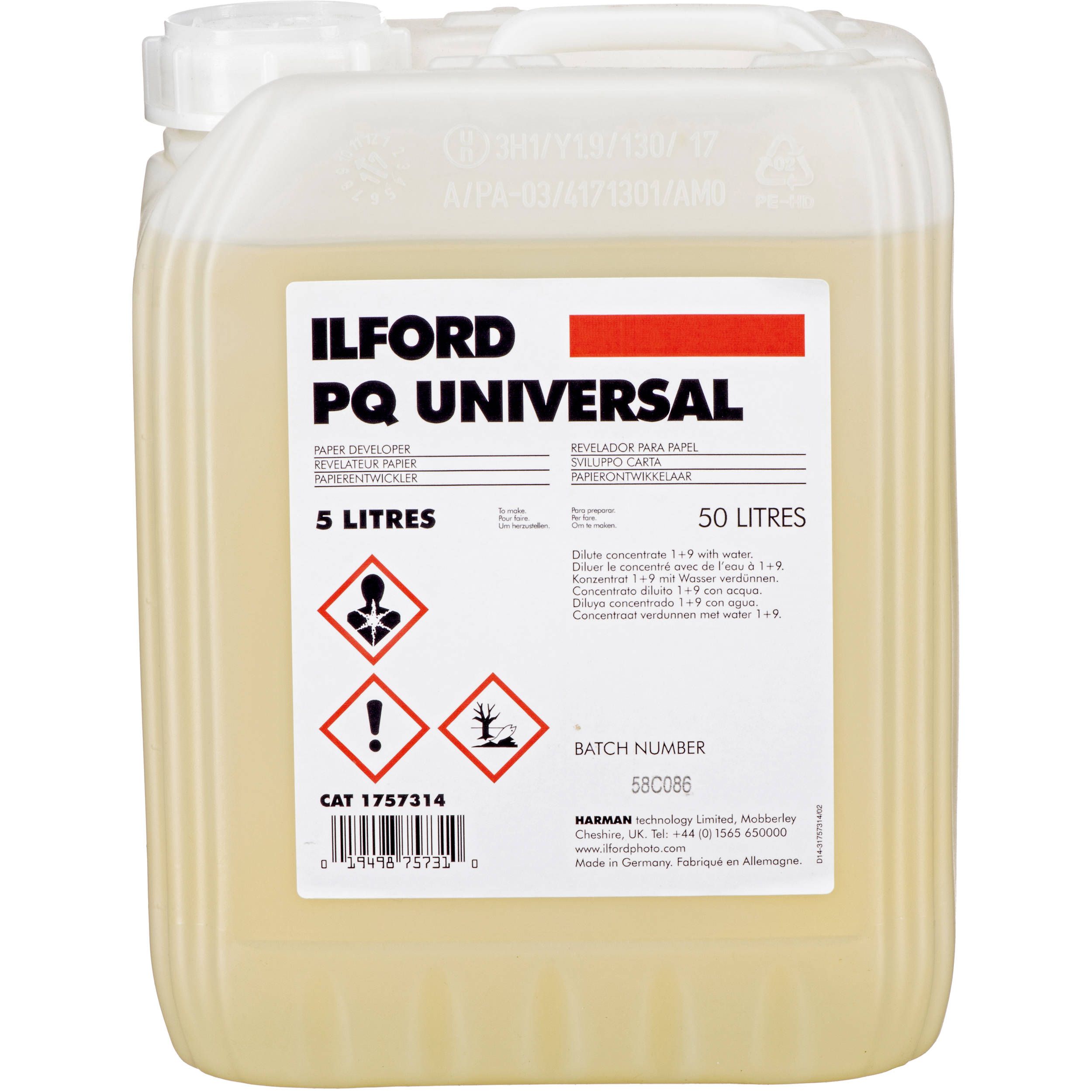 Ilford PQ UNIVERSAL revelador de papel 5 litros